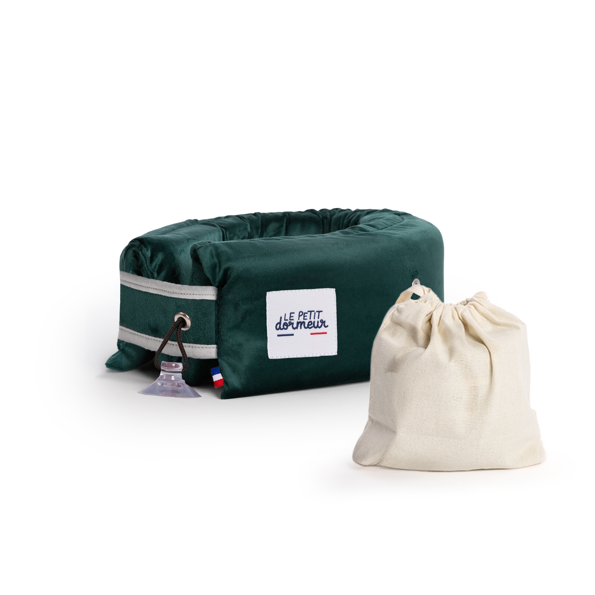 Coussin de voyage enfant Le Petit Dormeur - Velours vert