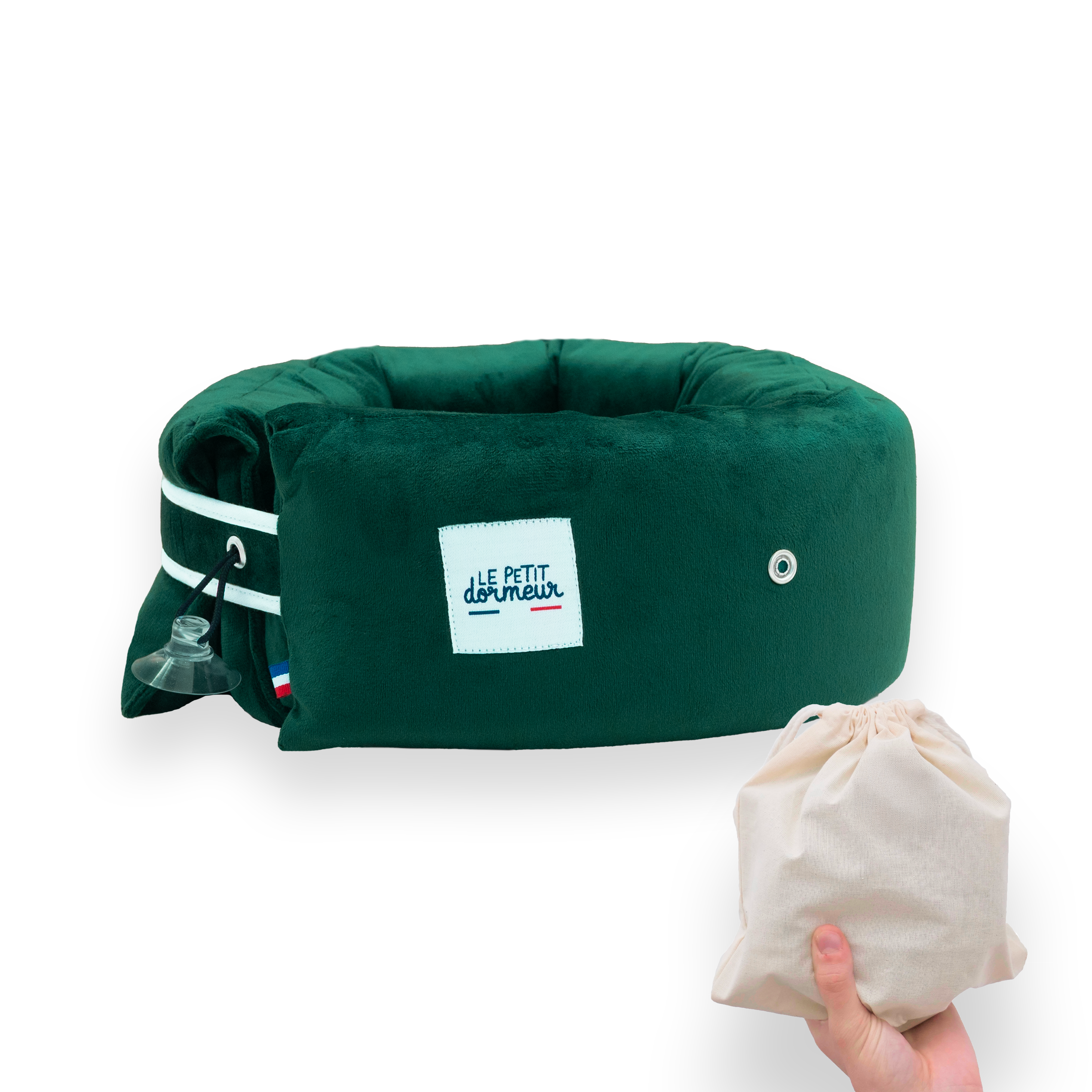 Coussin de voyage Le Petit Dormeur - Velours Vert