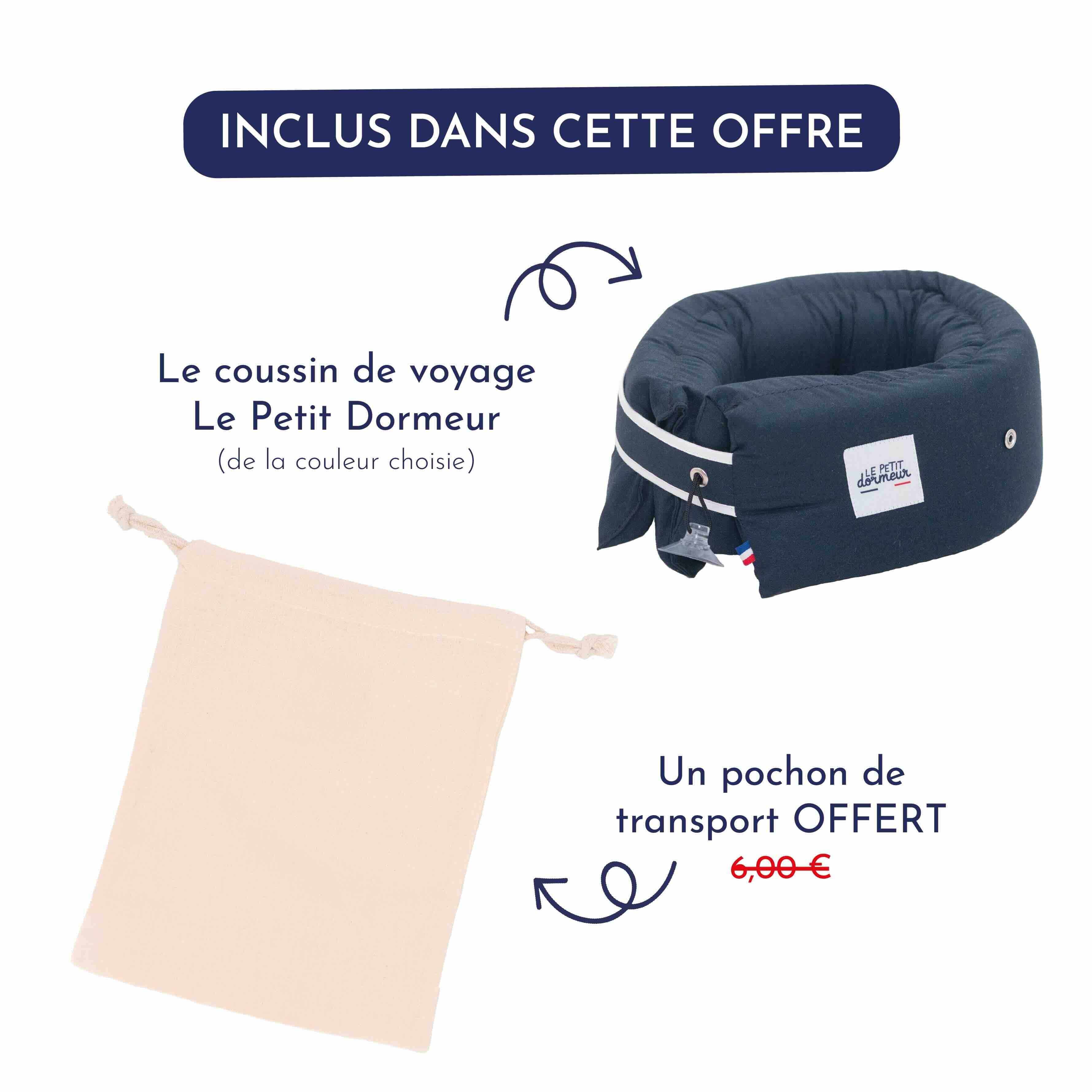 Coussin de voyage Le Petit Dormeur - Velours Rose