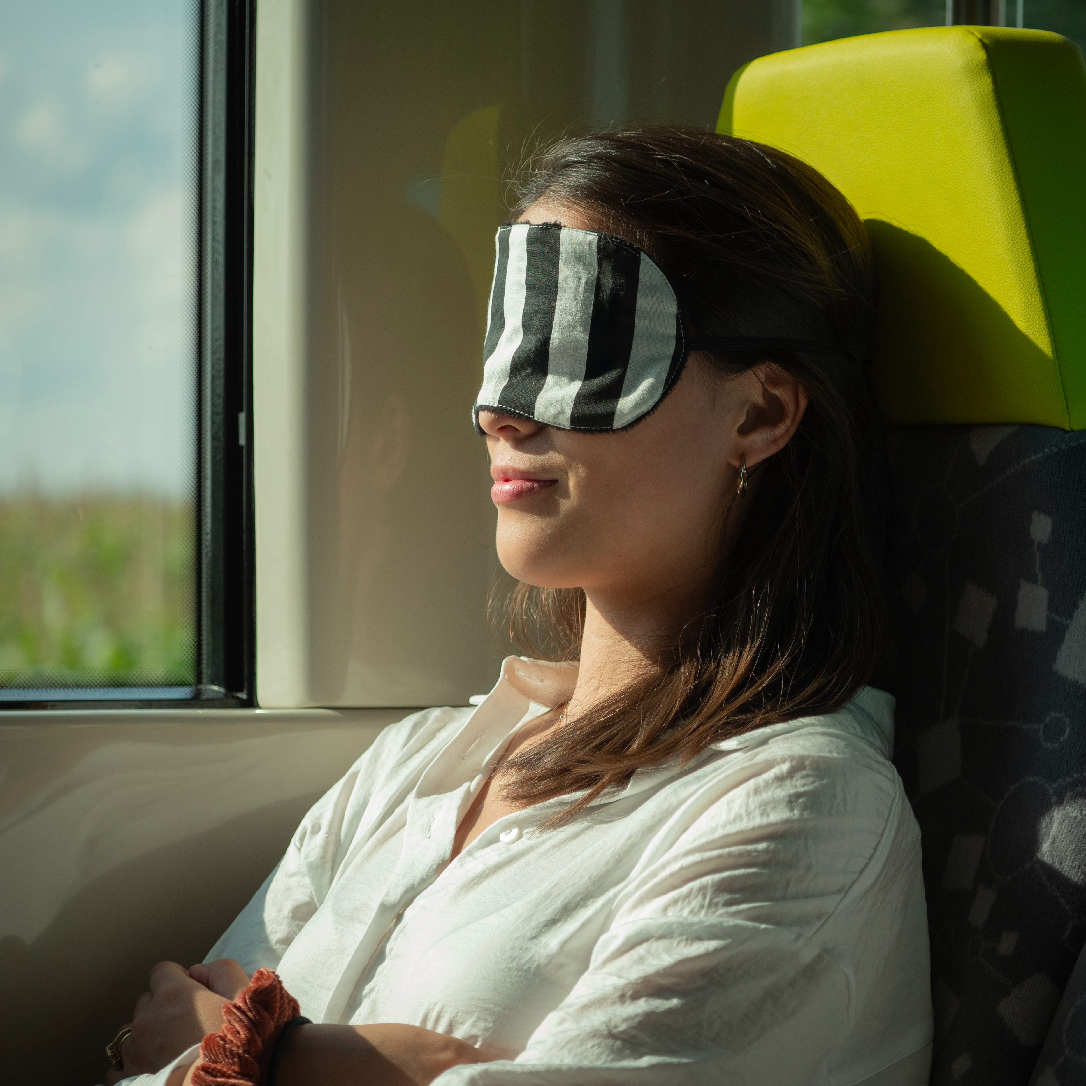 Masque de sommeil - Rayé noir