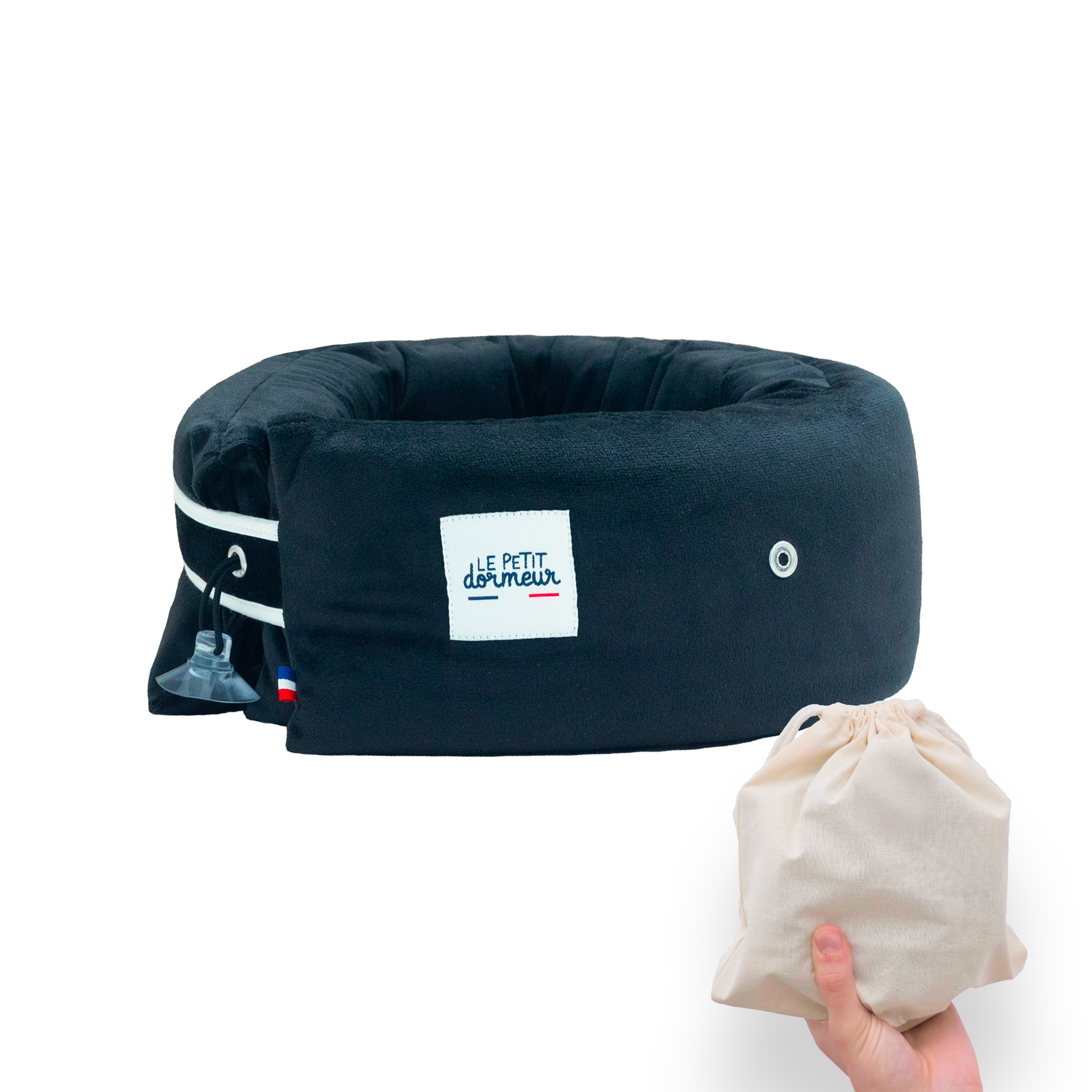 Coussin de voyage Le Petit Dormeur - Velours Noir