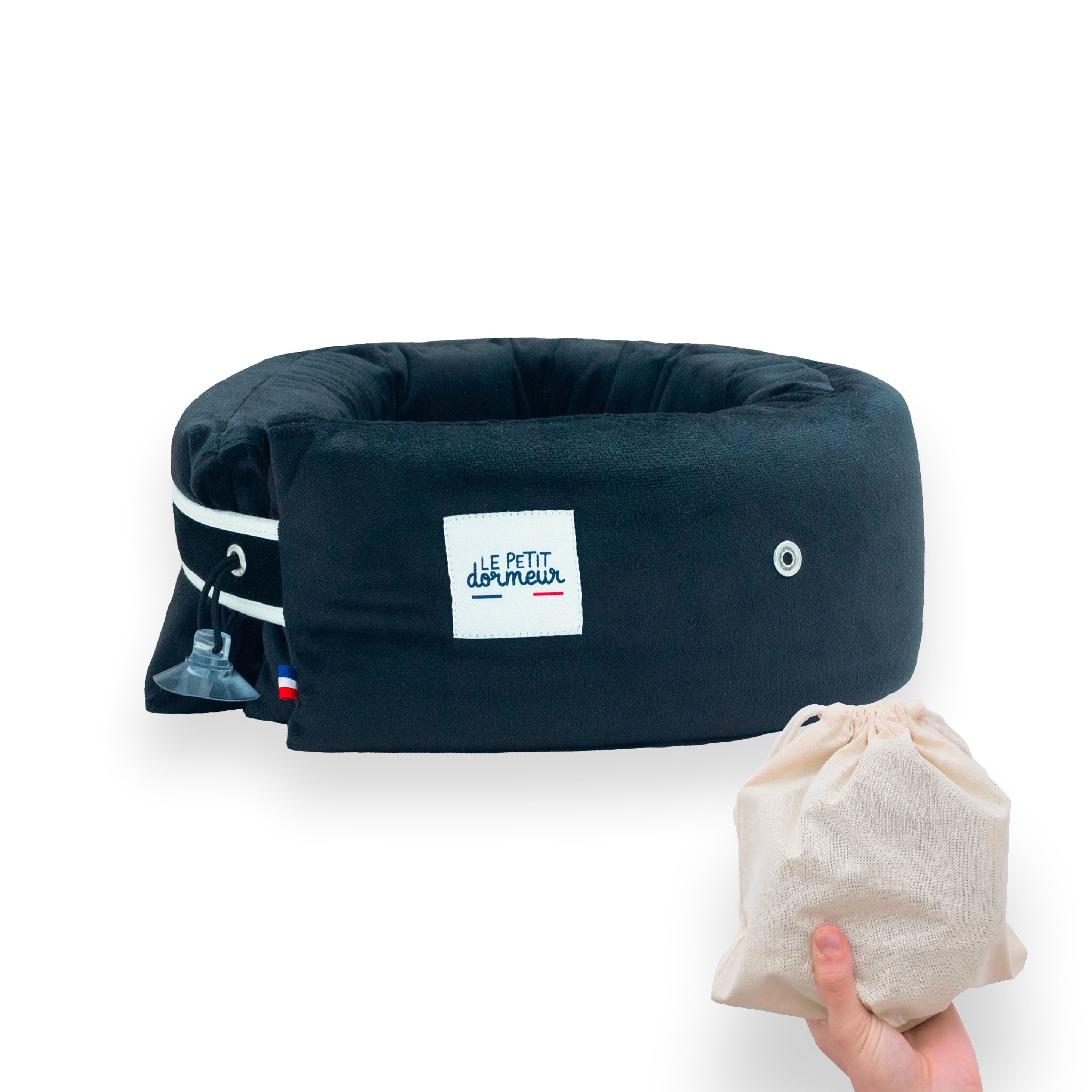 Coussin de voyage Le Petit Dormeur - Velours Noir