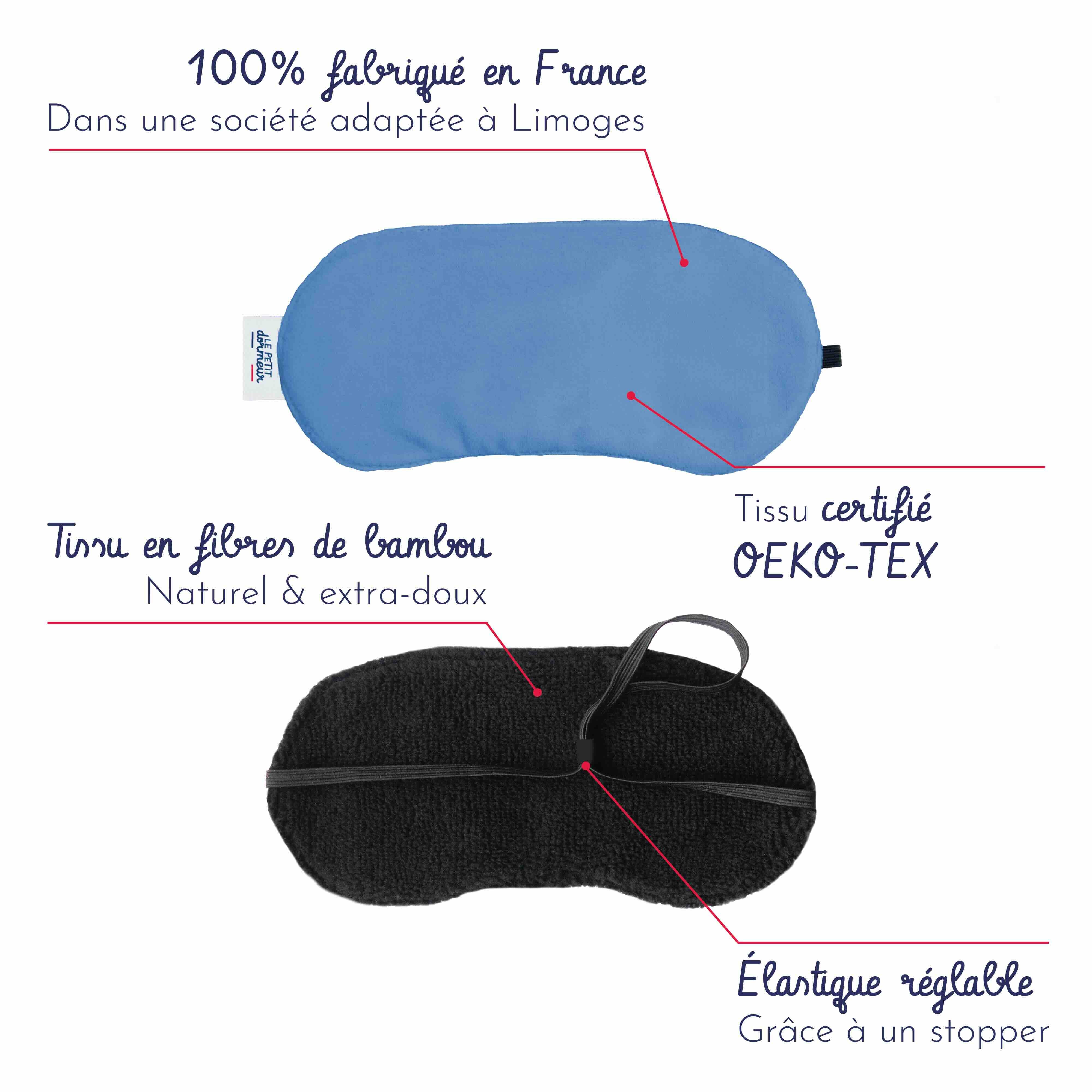 Masque de sommeil Enfant - Velours bleu