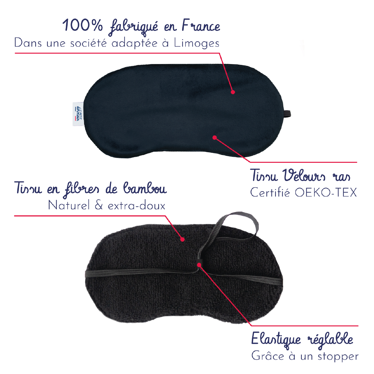 Masque de sommeil - Velours Noir