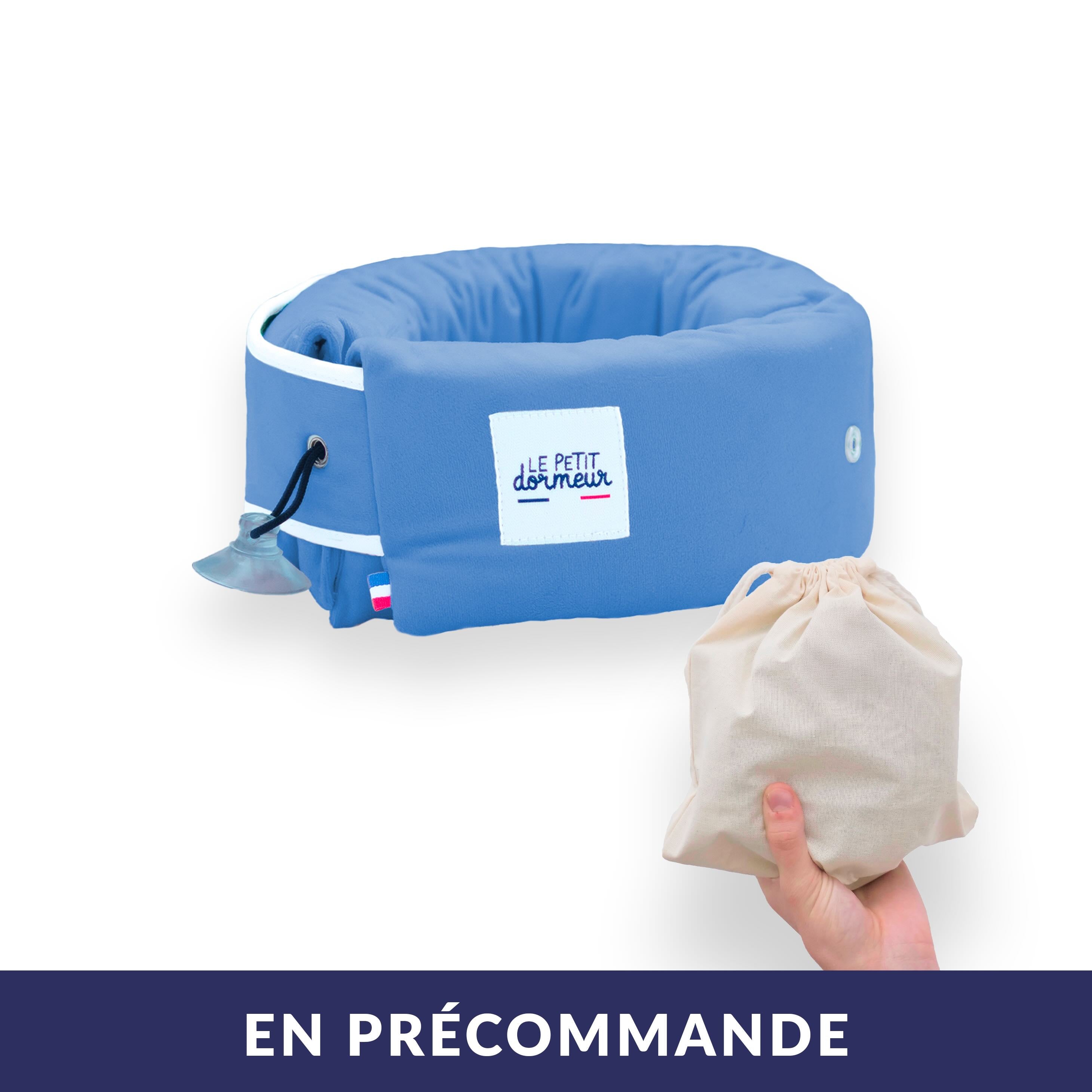 Coussin de voyage enfant Le Petit Dormeur - Velours bleu