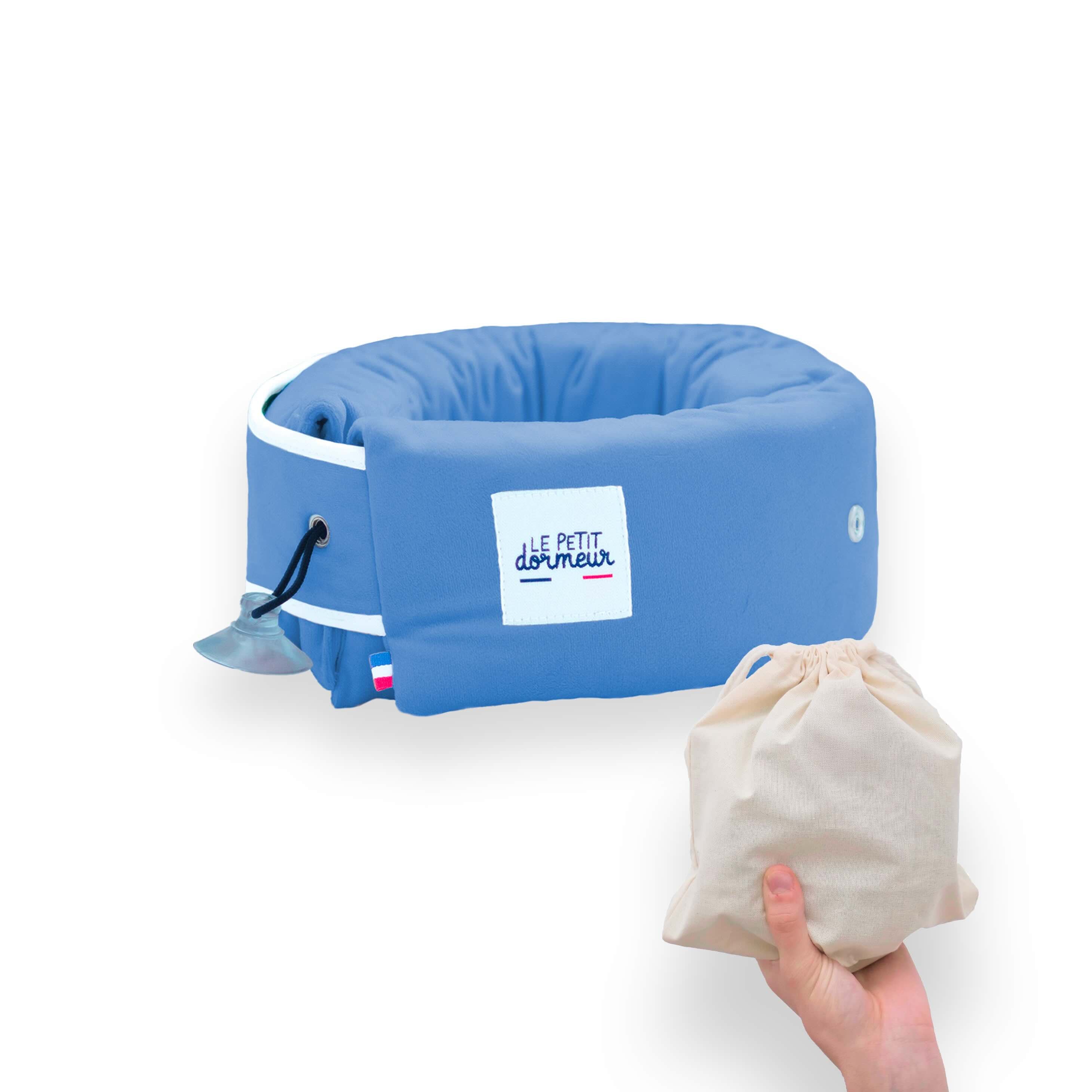 Coussin de voyage enfant Le Petit Dormeur - Velours bleu