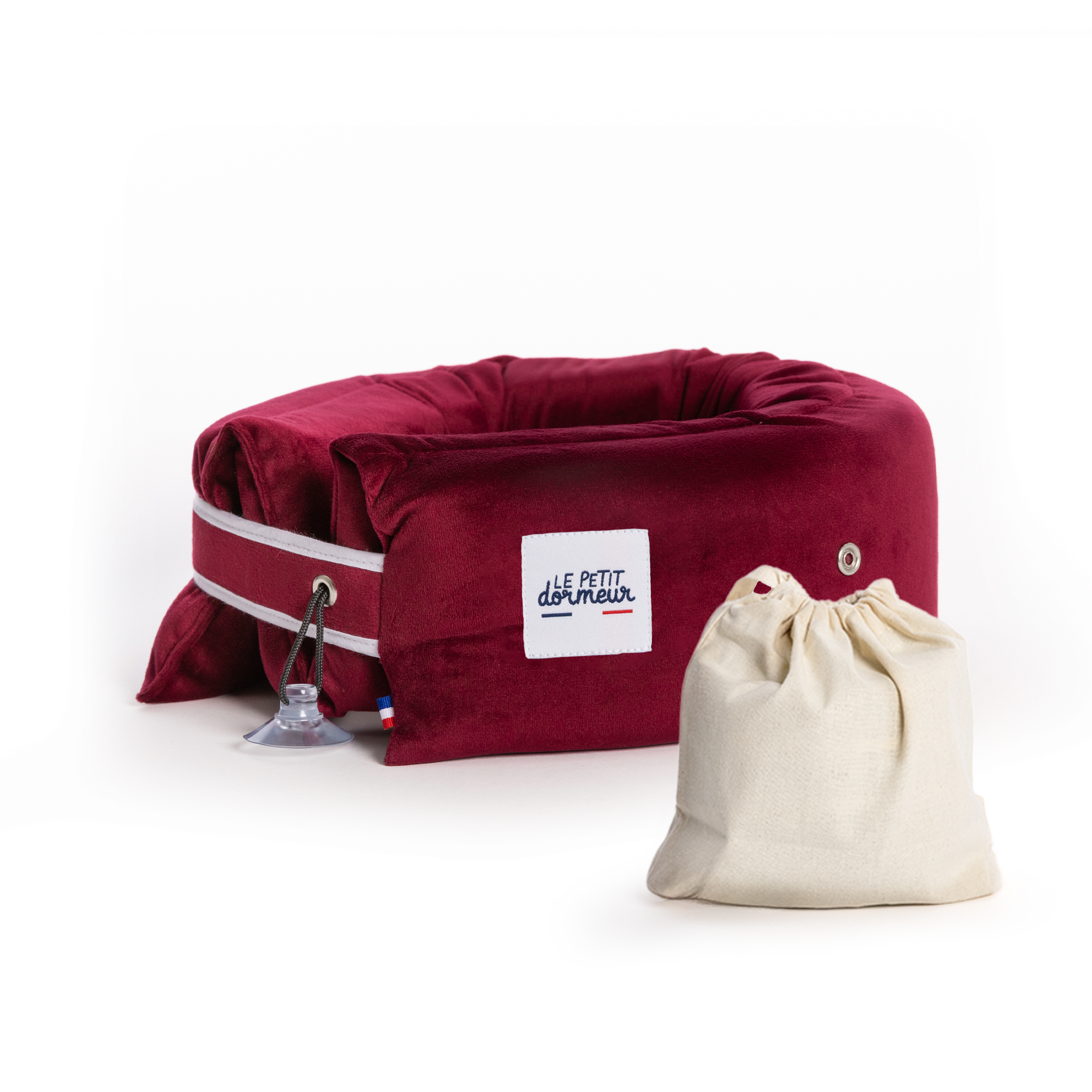 Coussin de voyage Le Petit Dormeur - Velours Bordeaux