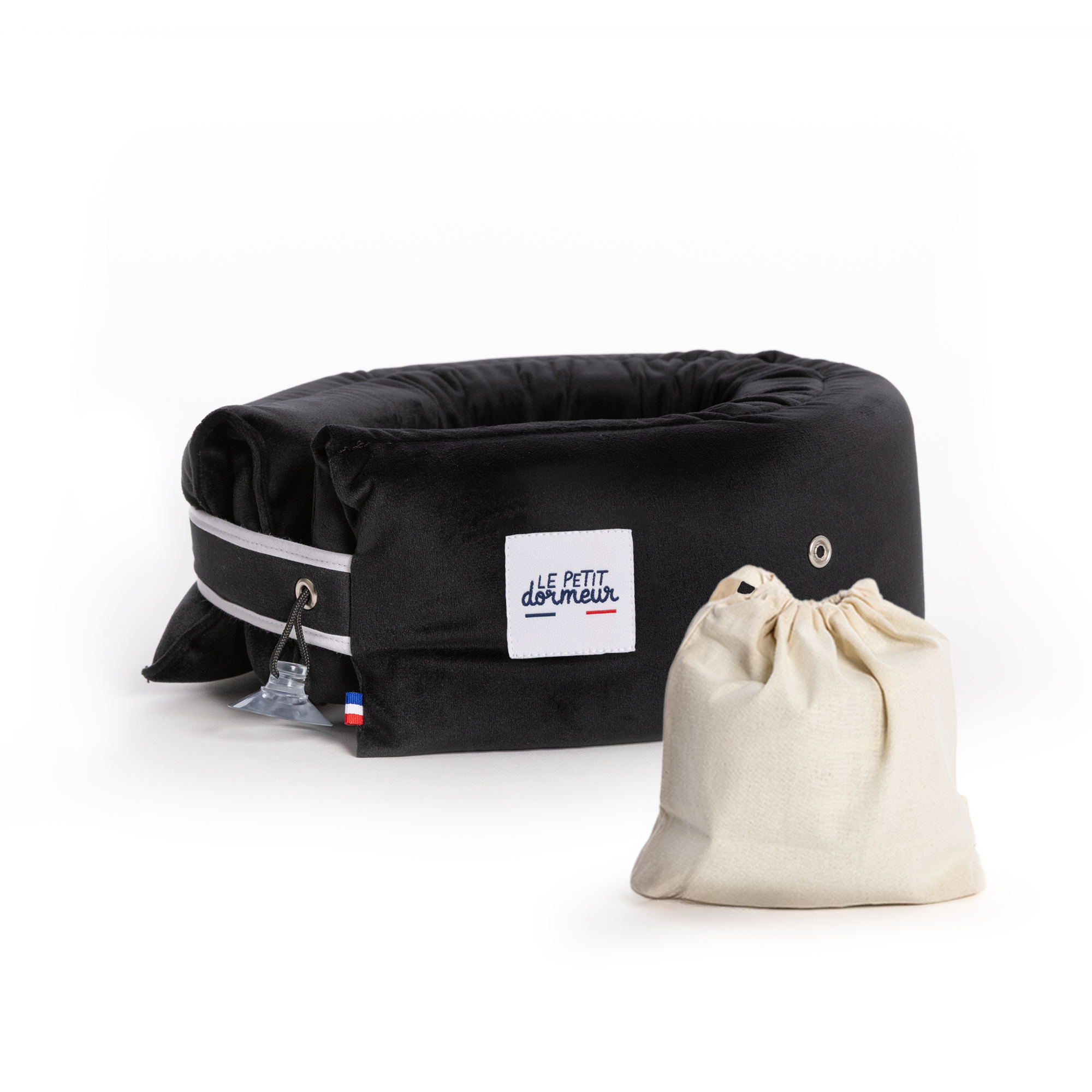 Coussin de voyage Le Petit Dormeur - Velours Noir