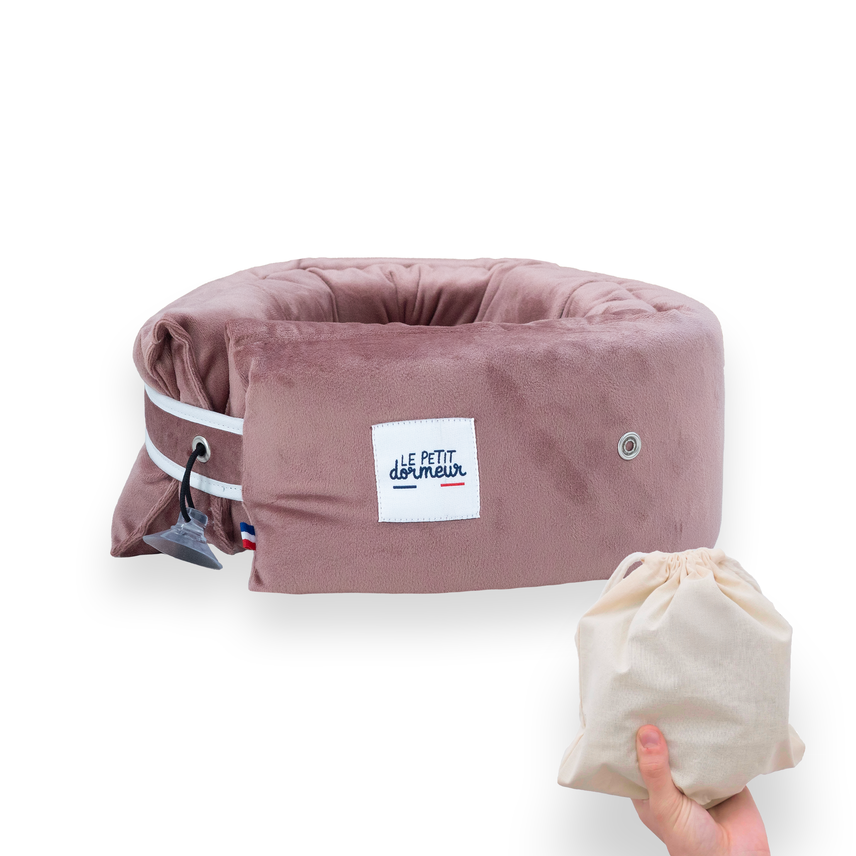 Coussin de voyage Le Petit Dormeur - Velours Rose