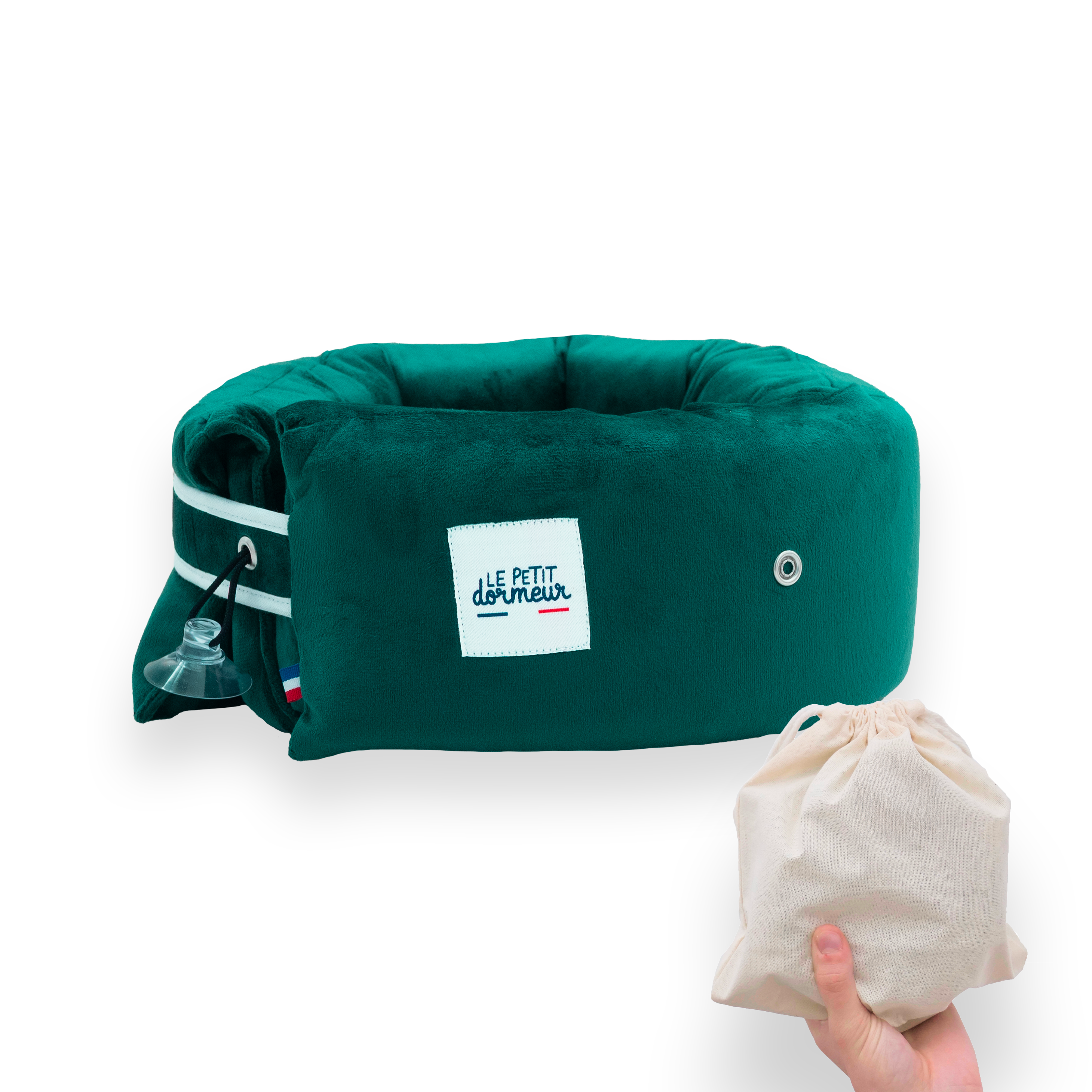 Coussin de voyage Le Petit Dormeur - Velours Vert