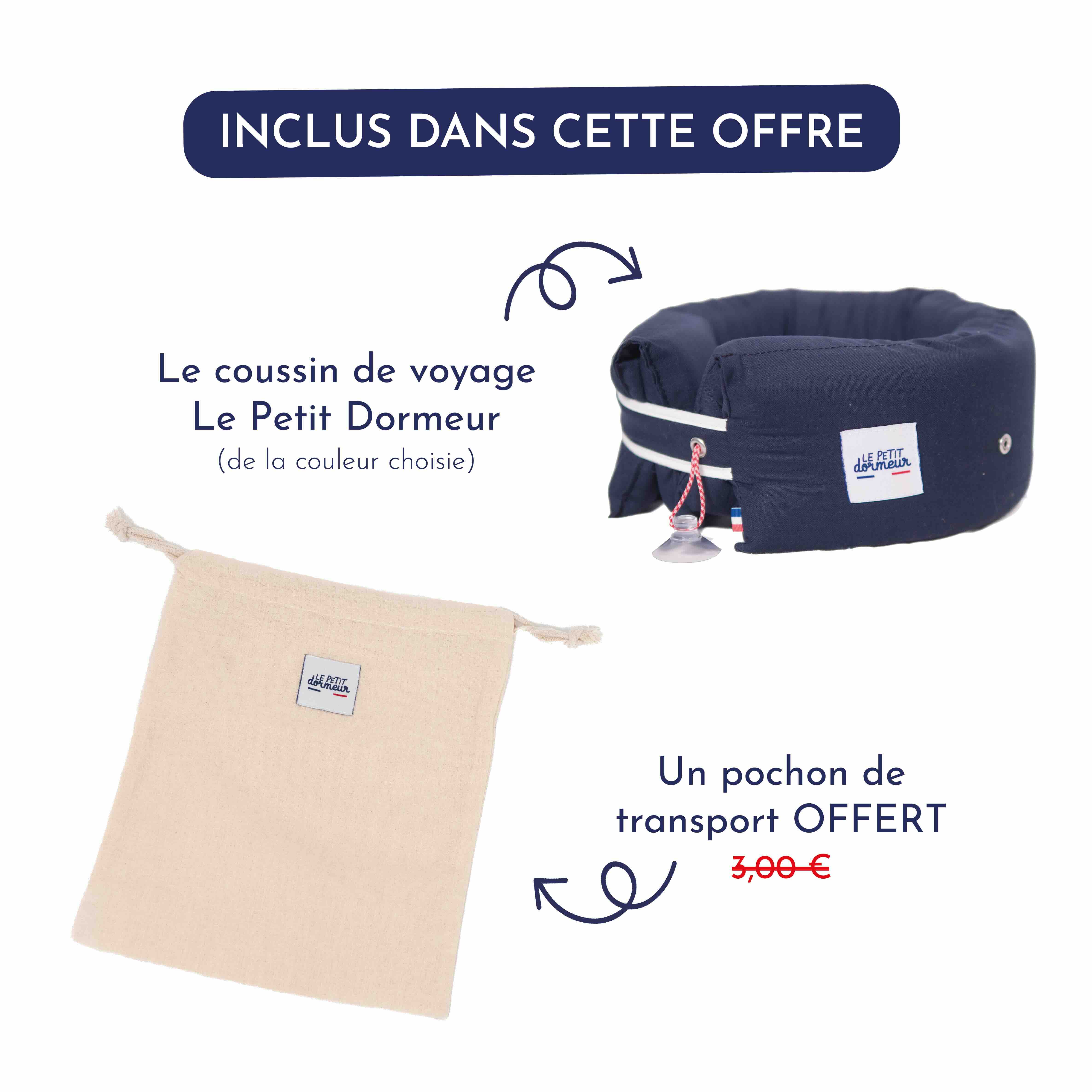 Coussin de Voyage Le Petit Dormeur - Rayé bleu