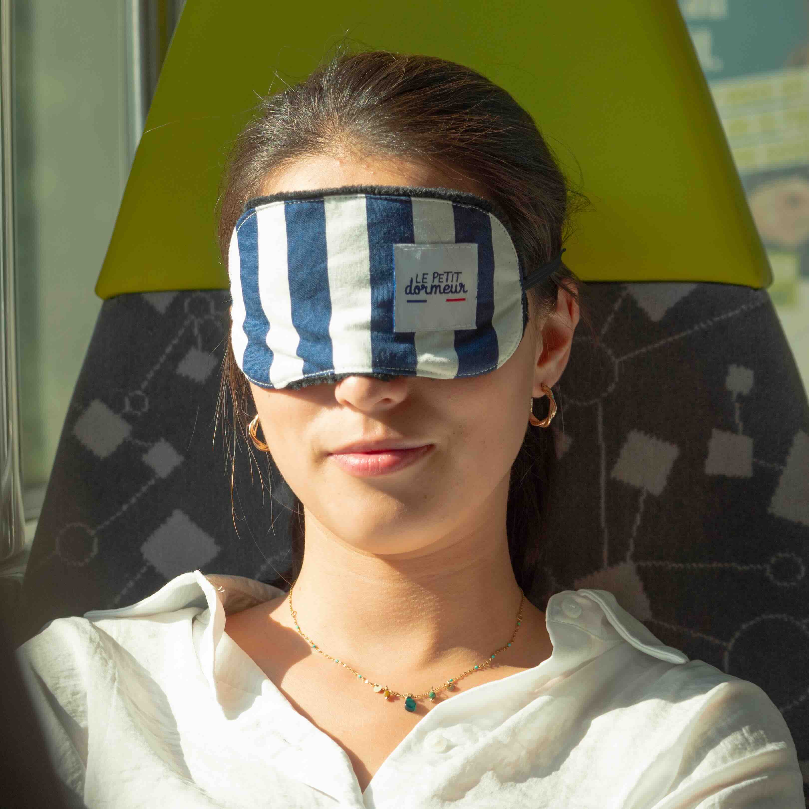 Masque de sommeil - Rayé bleu