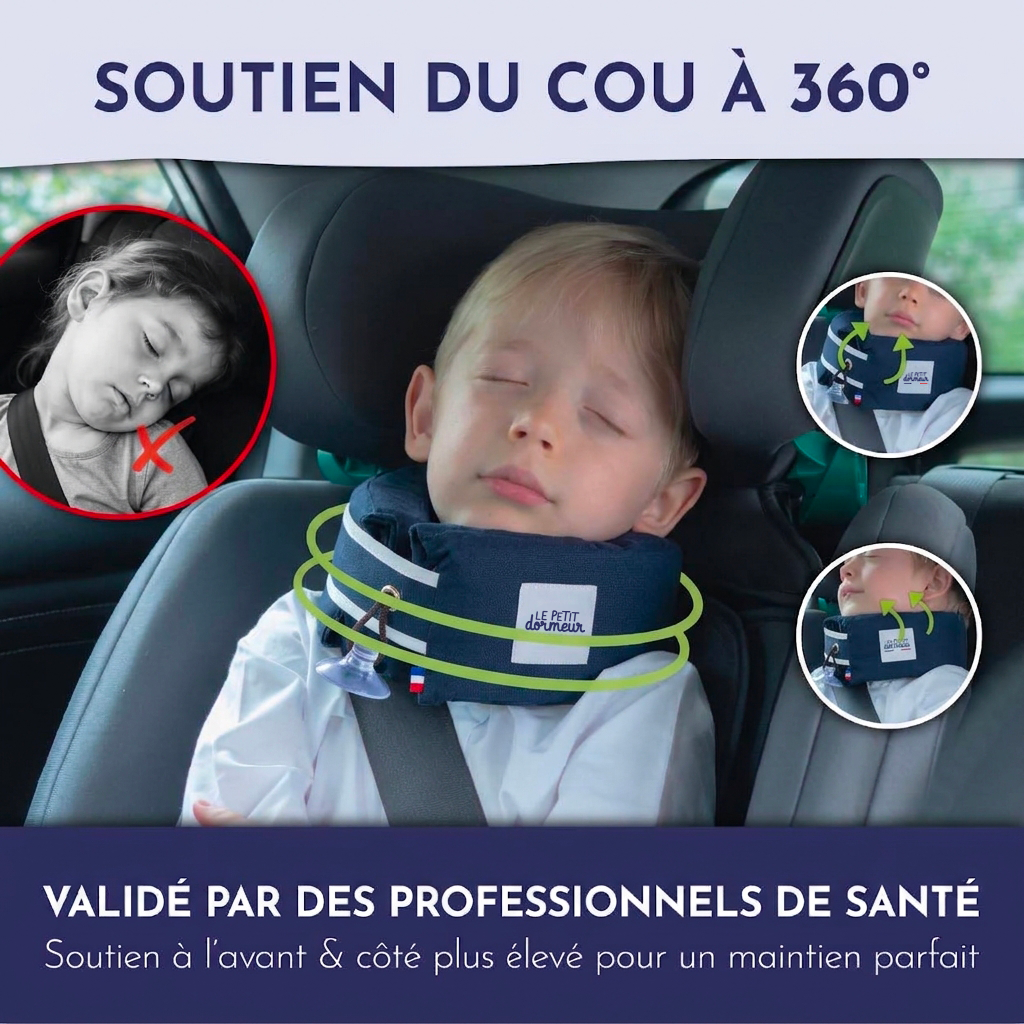 Coussin de voyage enfant Le Petit Dormeur - Bleu nuit