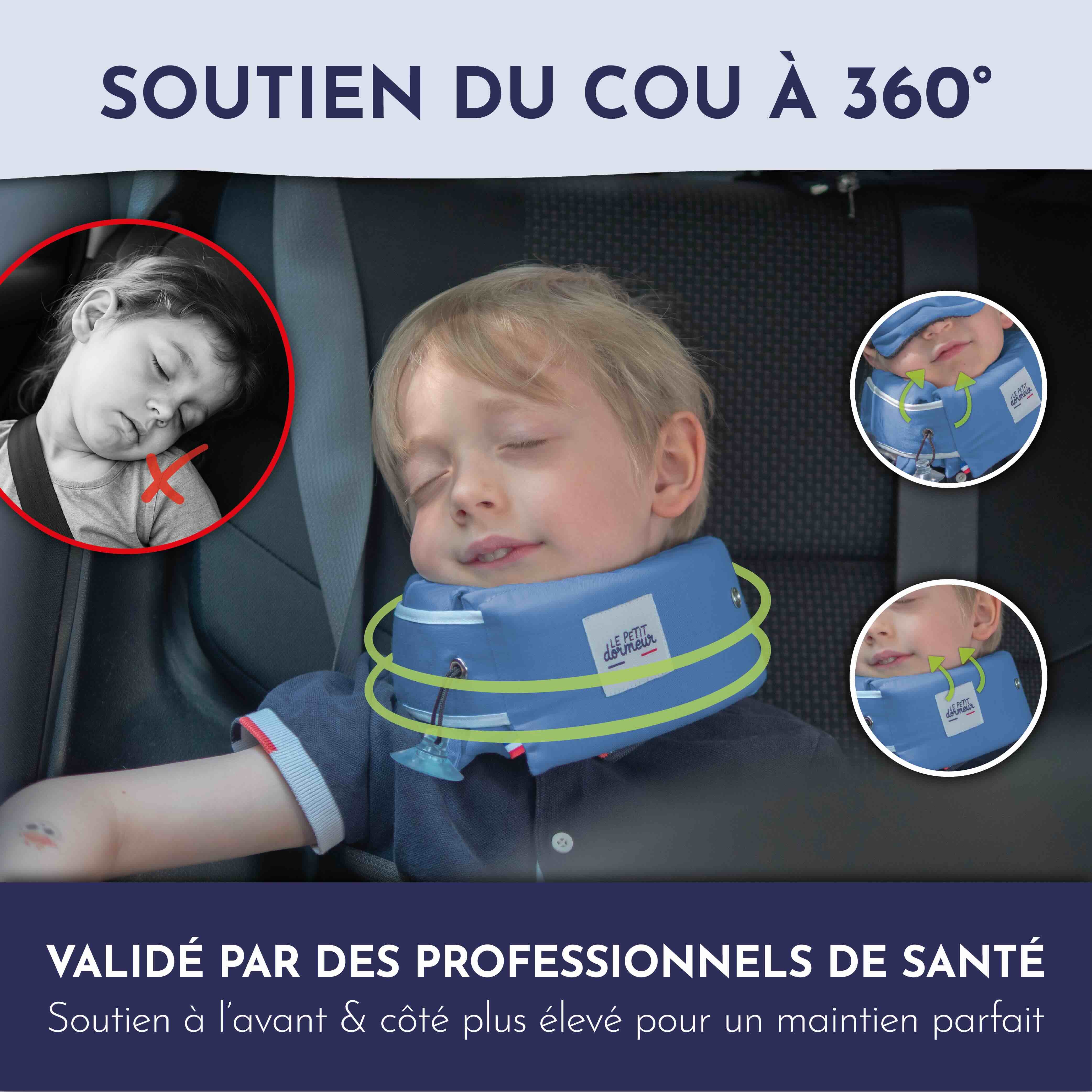 Coussin de voyage enfant Le Petit Dormeur - Velours bleu